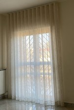 Tenda A Strati Ricamata Moments, Bianca, 147x76 Cm (coppia) Per Cucina O Camera Da Letto