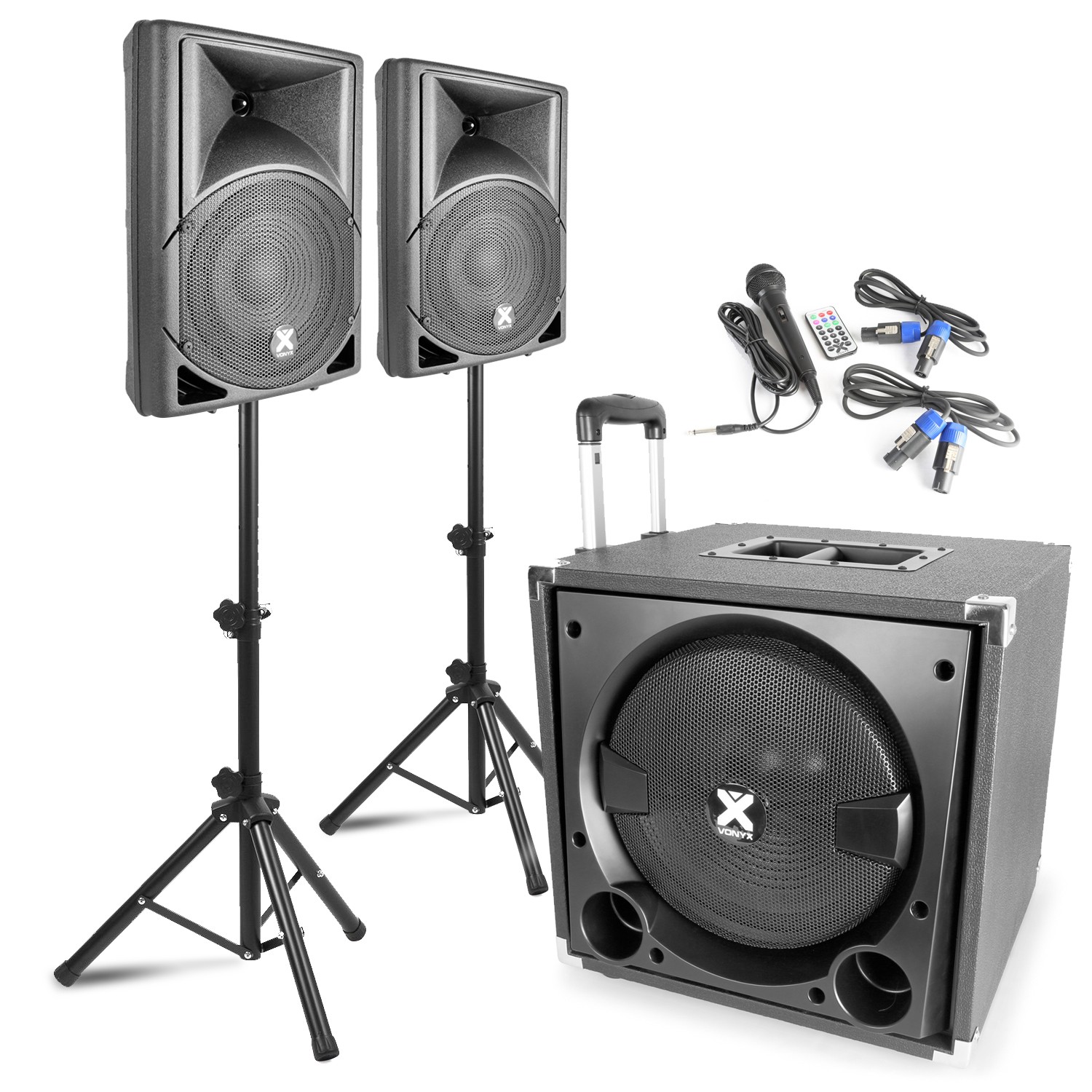 Vonyx VX800BT Active PA Speakers 800W Bluetooth Subwoofer Set