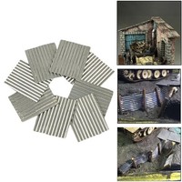 8X 1:35 Stahlschuppen Wellblechfliesen Sandtisch Materiallayouts Landschaft