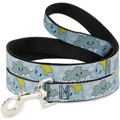 Dog Leash Cloudy Skies Rain Clouds White/Blues WIDE 1.5''