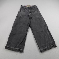Vintage JNCO Jeans Mens 28x32 Jet Black Denim Twin Cannon Wide Leg Baggy Loose