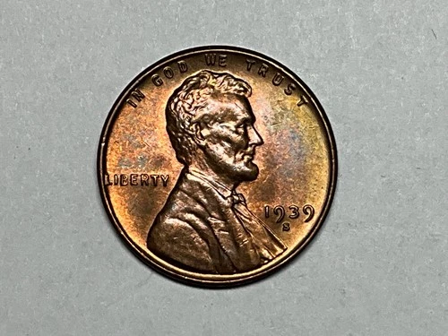 1939 S Lincoln Wheat Cent Good Details Redish Luster  #2