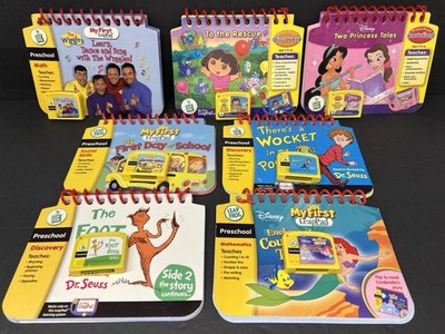 Lot of 7 My First Leap Pad LeapPad Game Cartridges & Books Wiggles Seuss Dora
