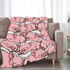 Pig Blanket Warm Soft Cozy Sleeping Pigs Throw Blanket Gifts for Women Girls ...