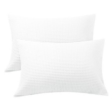 Zaizaihome Waffle Weave Pillowcases King Size 2 Pack, 100 Egyptian Cotton 60...