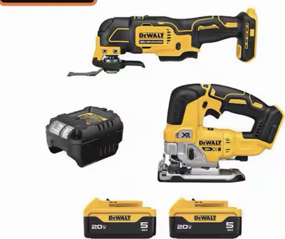 DEWALT ATOMIC/XR 20V MAX Oscillating Multi-Tool + Jig Saw Kit 2x 5Ah + Charger