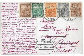 ARGENTINA BUENOS AIRES HARBOUR 1907 P/C WITH FIVE STAMPS TO SWITZERLAND REF 1658