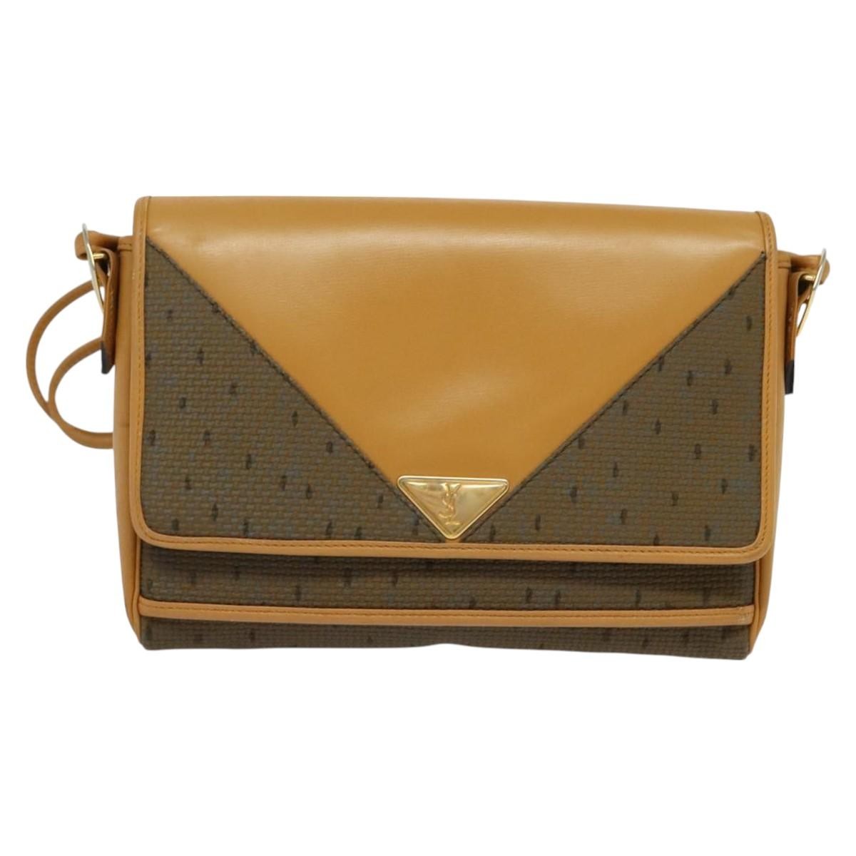 Borsa a tracolla SAINT LAURENT in PVC beige oro originale BA3479
