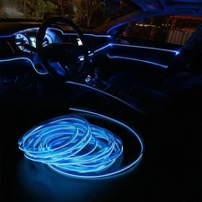 3m Blue LED Car Interior Decorative Atmosphere Wire Strip Light Accessories US