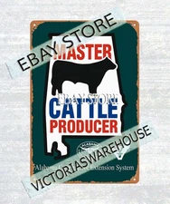 Master Cattle Producer Alabama Cattlemen's Association cow steer beef tin sign