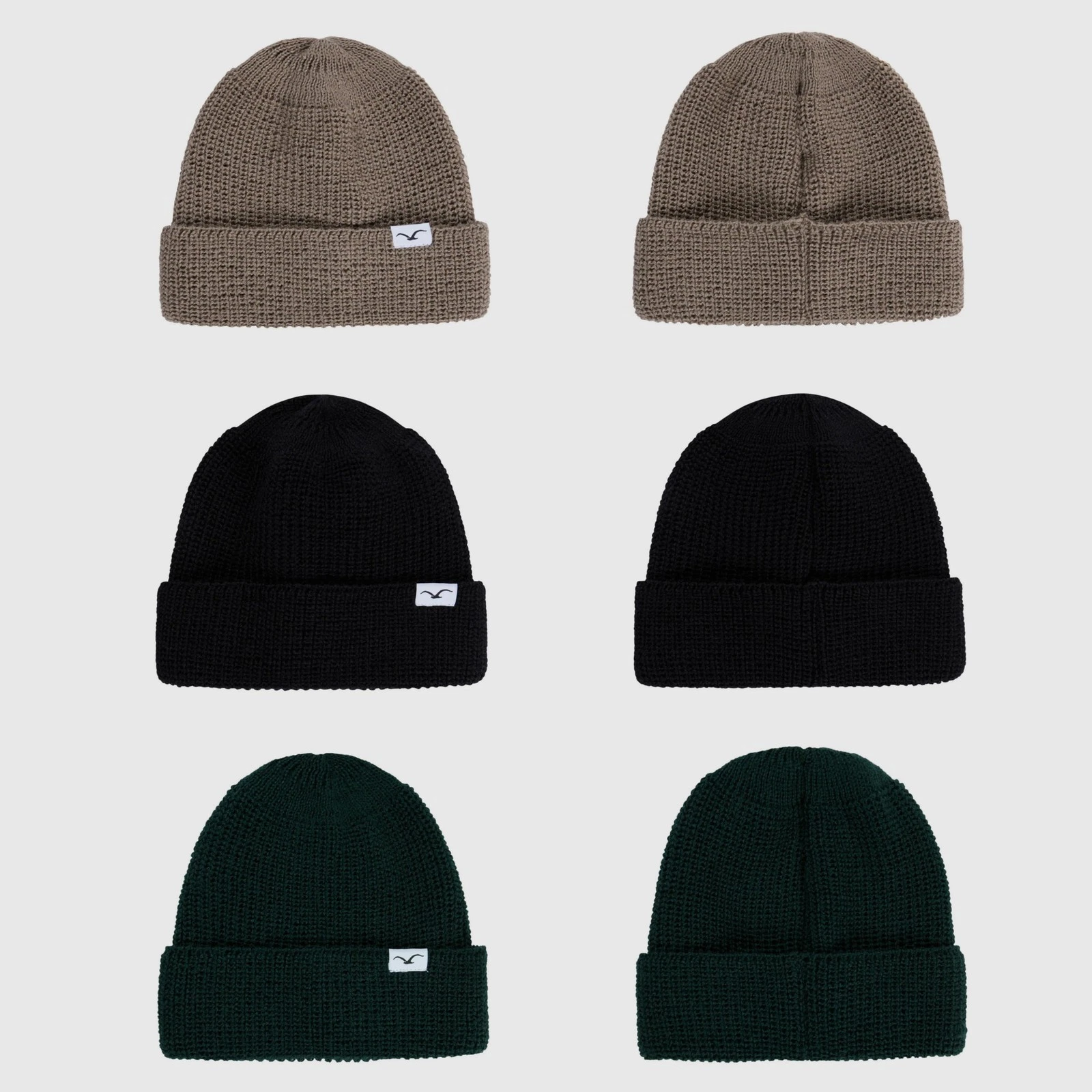 Cleptomanicx Beanie Wave Unisex Knit Hat Wool Seagull Logo Label Novelty