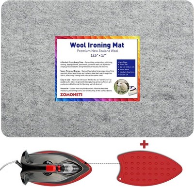 17'' x 13.5'' Wool Pressing Mat 100% New Zealand Felted Wool Ironing Mat Pad Bl...