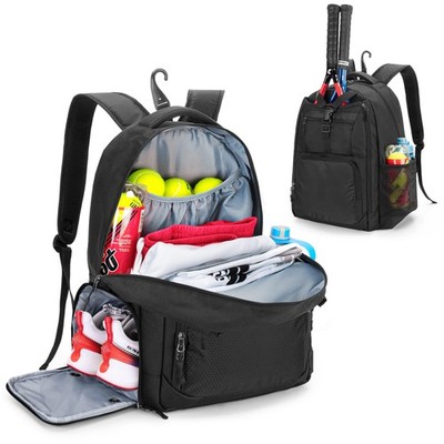 DSLEAF Tennis Bag for Men/Women to Hold 2 Rackets, Large, Black