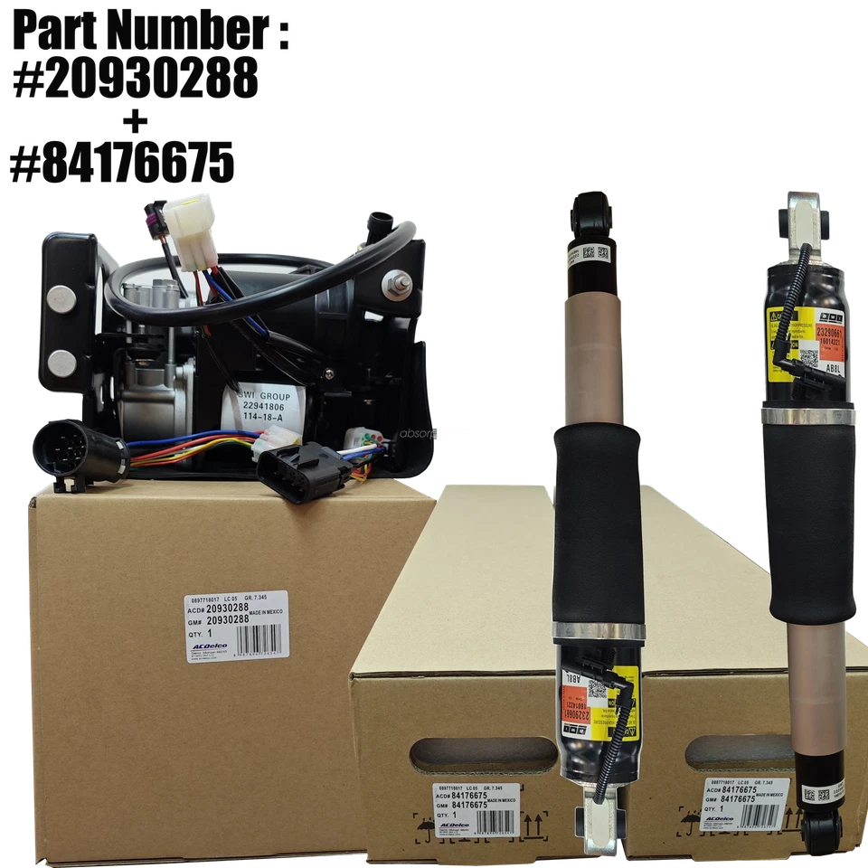 OEM Rear Air Suspension Shocks+Compressor For2001-13 Escalade Suburban 84176675 - Imagem 2 de 4