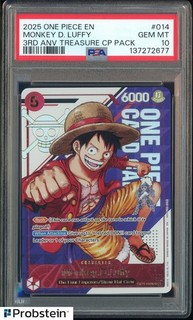 One Piece EN 2025 3rd Anniversary Treasure CP #014 Monkey D. Luffy PSA 10