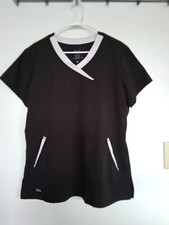 Size XL black scrub top w/ white contrast neckline. nrG by Barco. Excellent cond