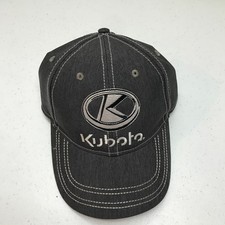 KUBOTA Tractor Machinery Contrast Stitching Gray Hat Cap Strapback Adult