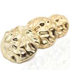 Jacob Bicerri Wrinkle Gold Metal Shank Buttons Set 12 Pcs - 3 Size Options