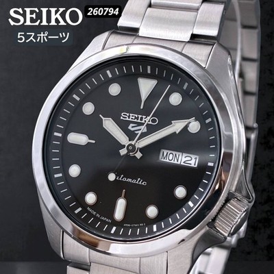 [A4P] New Seiko 5 SRPE55 Automatic 4R36 Black Dial 100M Day Date [x61]