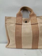HERMES Orange Canvas New Fool Toe PM Tote Bag