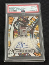 Enrique Bradfield RC 2023 Bowman Draft STAINED GLASS AUTO #BGA-EB /99 PSA 10