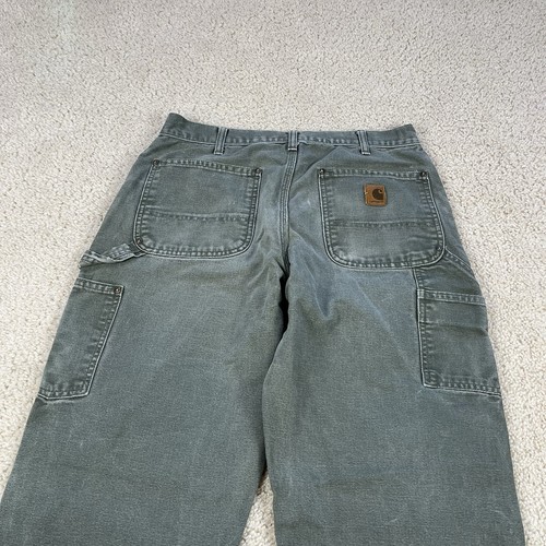 Vtg Carhartt Double Knee Carpenter Pants Moss Green Men’s 30x29 Faded Distressed by Carhartt, $99.95 - Photo 10
