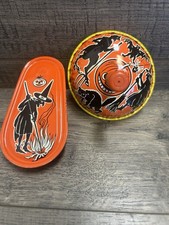 Lot Of 2 Vintage 1950  s Kirchhof Tin Halloween Noisemakers Litho Toys Exc Cond.