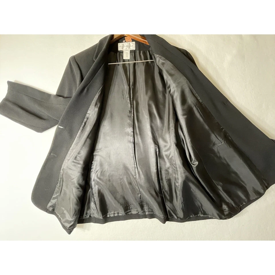 EVAN PICONE SUIT BLAZER JACKET WOMEN 14 BLACK  3 BUTTONS - Image 4 of 4