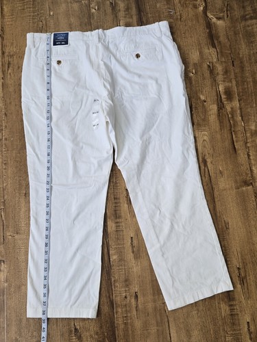 Club Room Four-Way Stretch Chino Pants Men 38x30 White Classic Fit Flaw - Picture 9 of 16