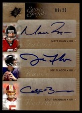 2009 SPx Super Scripts Autographs Triple Matt Ryan/Joe Flacco/Colt Brennan Auto