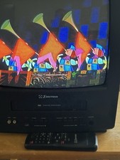 Emerson CRT TV VCR Combo 13" EWC1302 VHS - With Remote Tested Working