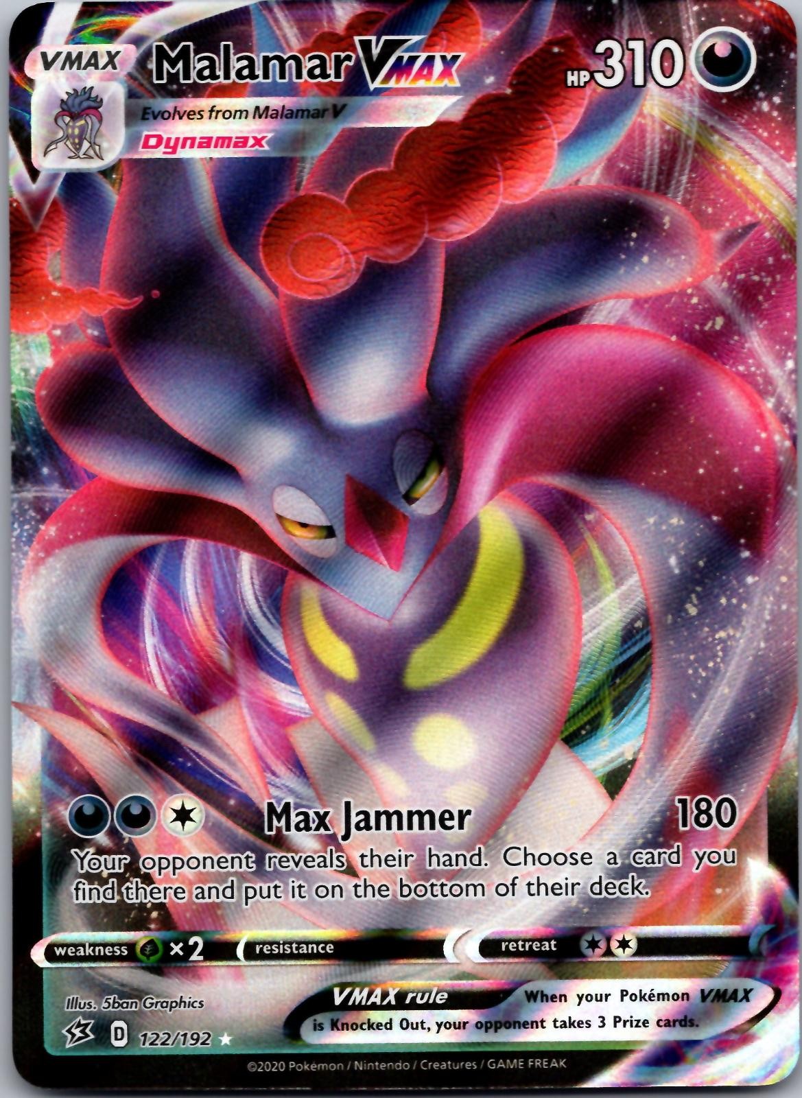 Malamar VMAX 122/192 Holo VMAX Rare Rebel Clash Pokemon Near Mint