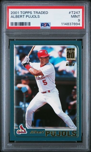 2001 TOPPS TRADED #T247 ALBERT PUJOLS ROOKIE RC PSA 9