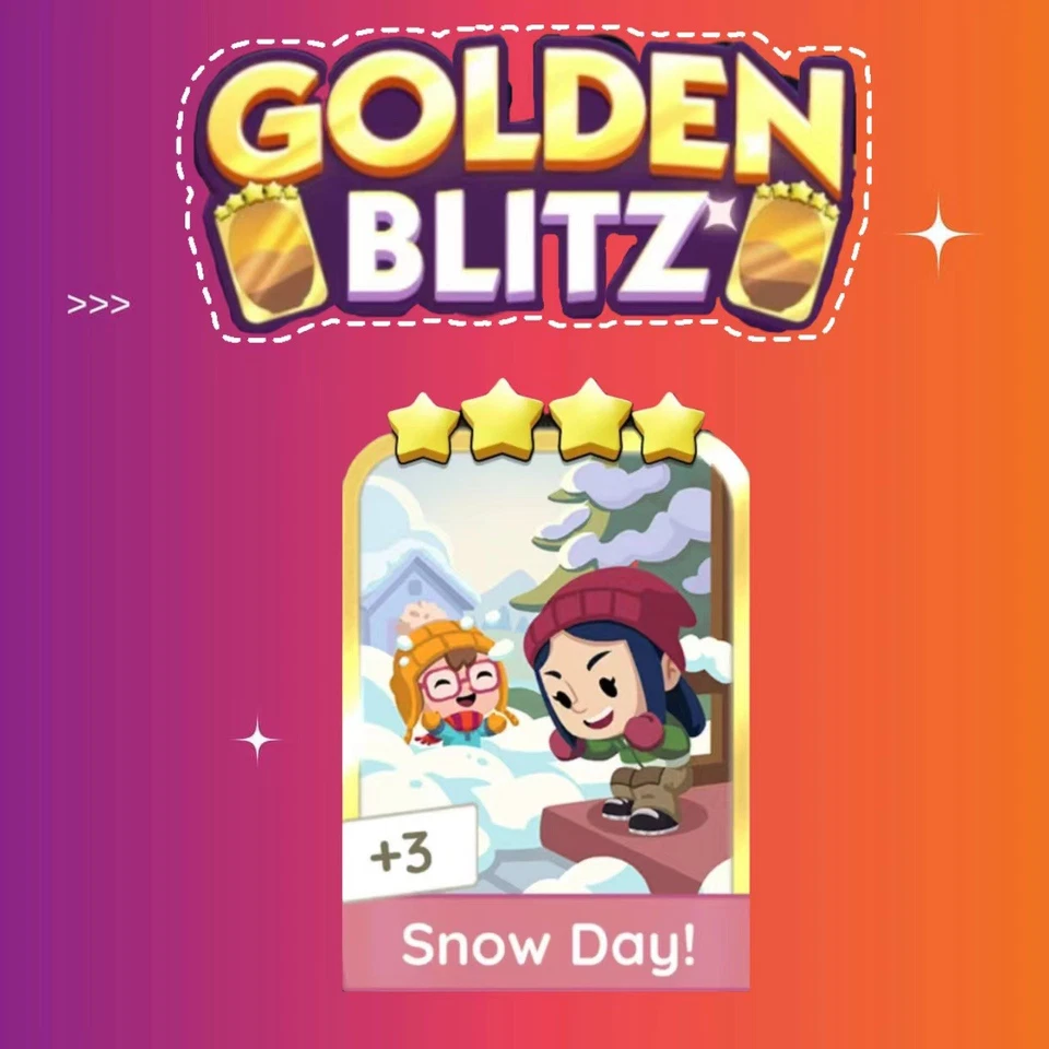 MONO-POLY-GO GOLDEN BLITZ｜ 4Star sticker GOLD card ｜SET 18｜Snow Day