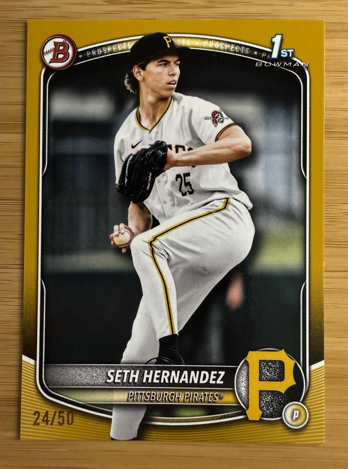 2025 Bowman Draft SETH HERNANDEZ 1ST Gold Paper /50 Pittsburgh Pirates