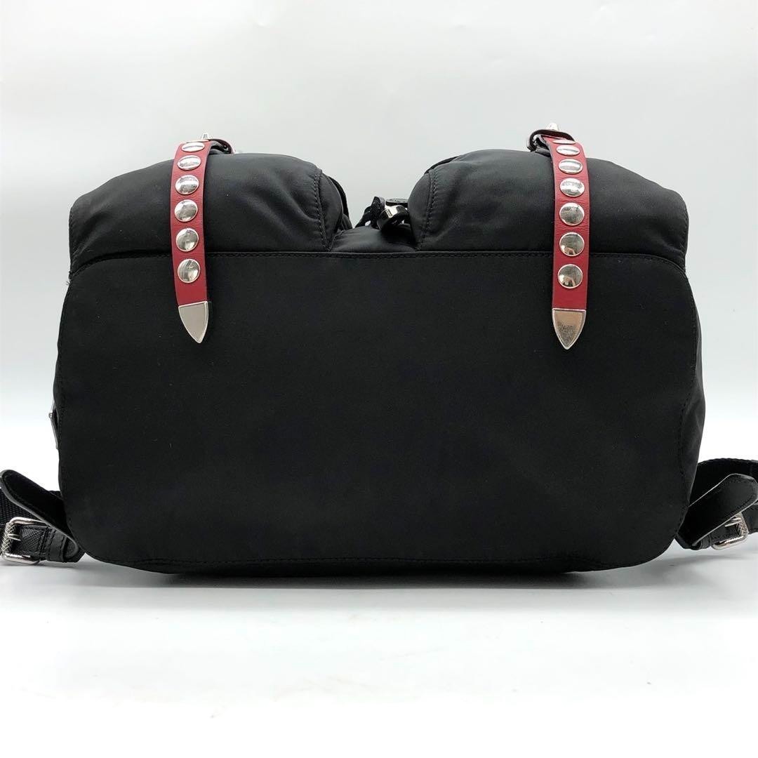 Prada Backpack Studded Triangle Logo Nylon Design… - image 6