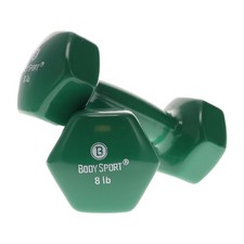 Body Sport Vinyl Coated Dumbbell   Exercises   Strength Training - 8 lb Pair