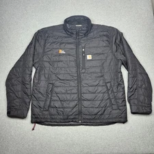 *Carhartt Puffer Jacket XL Black Rain Defender Quilted Full Zip 102208 001