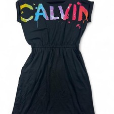 This Calvin Klein women's casual shirt dress in black