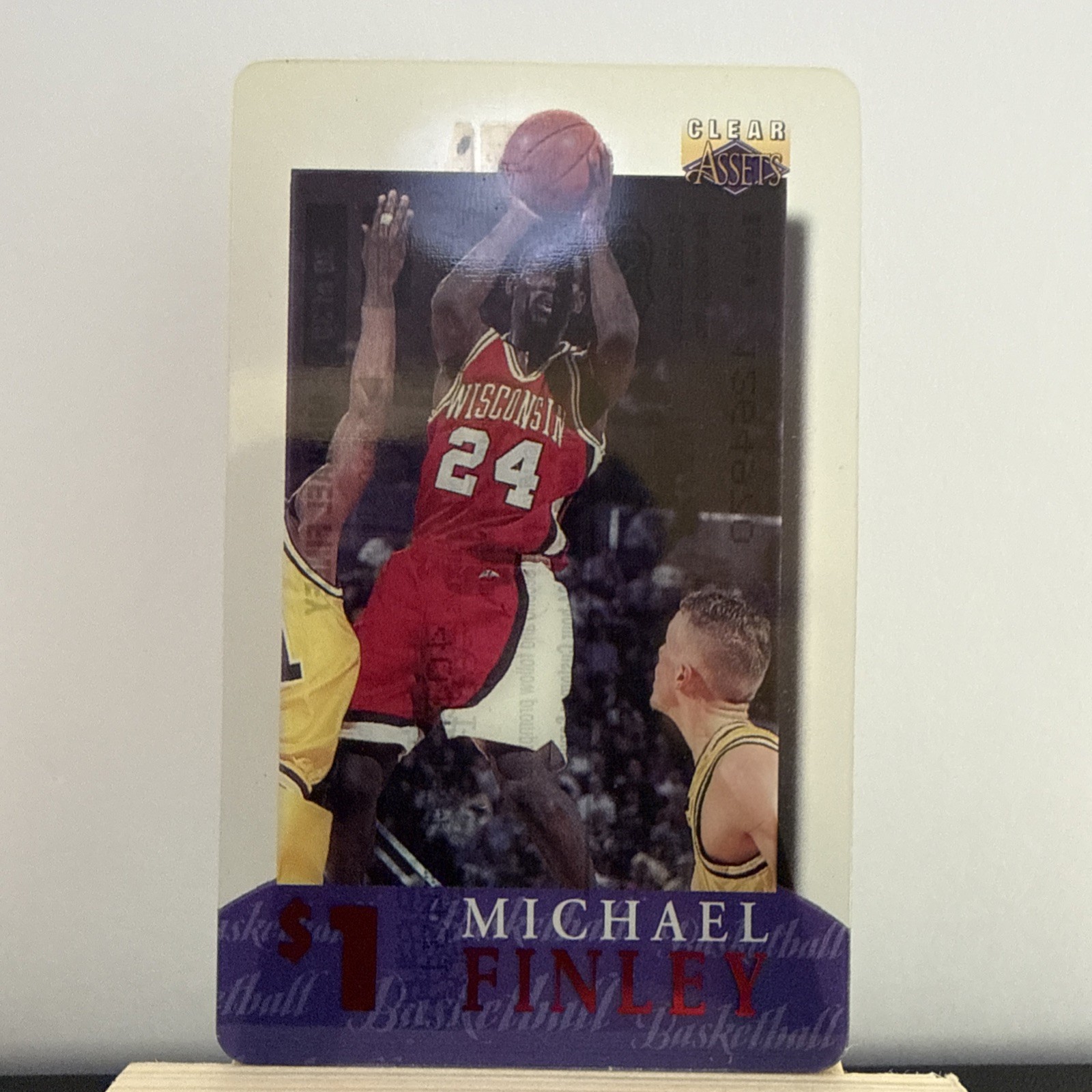 1996 Classic Assets Clear Assets Michael Finley $2 PHONE CARD #30 of 30 (A)