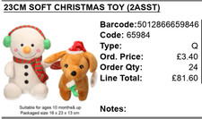 Bulk Christmas Grotto Toys Snowmen & Sausage Dogs