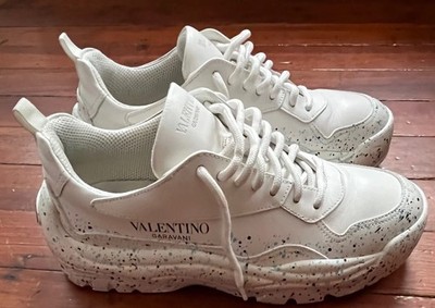 VALENTINO Garavani Gumboy Paint-Splatter Leather Lace Up Sneakers Shoe 38