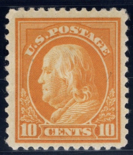 SC#510, 1917-- 10 Cent Benjamin Franklin, Flat Plate, Perf. 11, M/H