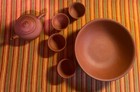 Vintage Yixing Terra Cotta Clay Pottery Teapot Set Asian Art — photo 6