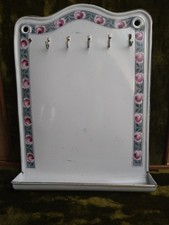 Kellenblech L&ouml;ffelblech Motiv Rosen alt antik Emaille Deko K&uuml;che Goldrand