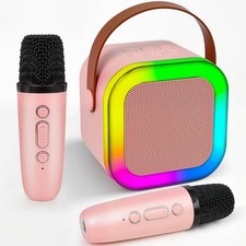 Karaoke Machine for Kids, Mini Karaoke Machine with 2 Wireless Microphones,...