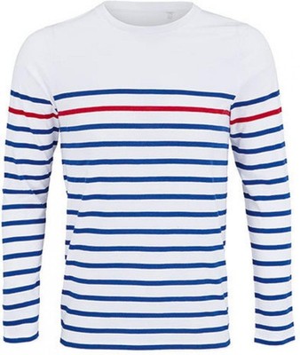 Herren Shirt Men´s Long Sleeve Striped T-Shirt Matelot | SOLs | 03099