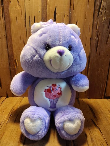 Care Bears Share Bear 15" Plush 20th Anniversary 2002 Sundae Milkshake Purple