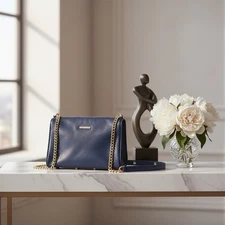 Rebecca Minkhoff Fringe Purse/Handbag Peacock Blue 9W 6H, 1.5 Deep With Dust Bag