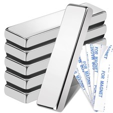 Strong Magnets Bar, 6 Pack Heavy Duty Magnetic Strips with Adhesive Backing, Pow